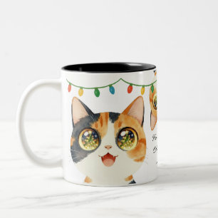 Tasse 2 Couleurs Chats sacrés calico aux yeux brillants