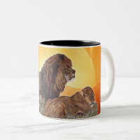 Chats sauvages africains lionne et lion