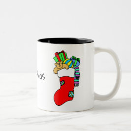 Tasse 2 Couleurs chaussettes de noël