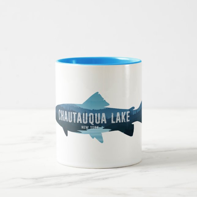 Tasse 2 Couleurs Chautauqua Lake New York Fish (Centre)