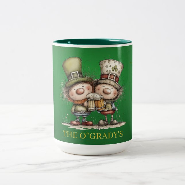Tasse 2 Couleurs Cheerful St. Patrick’s Day Party Illustration (Centre)