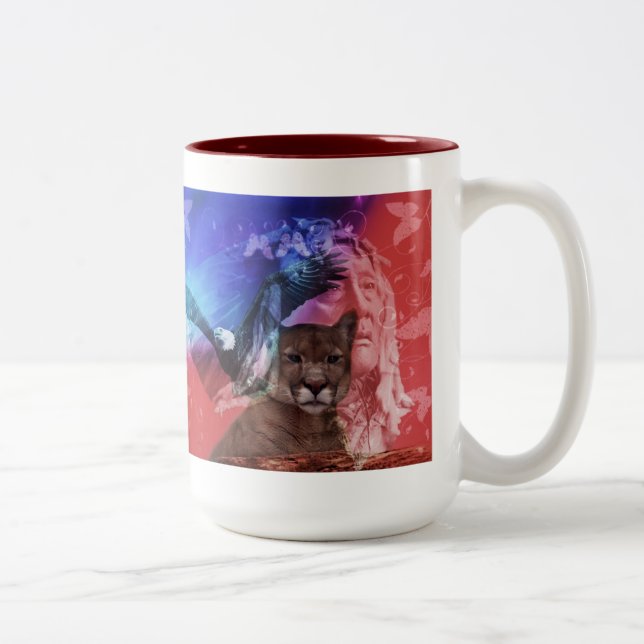 Tasse 2 Couleurs Chef Native American Indian (Droit)