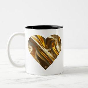Tasse 2 Couleurs Chemise coeur minimaliste en or - Gif romantique e