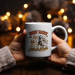Tasse 2 Couleurs Chemise Halloween Bunny Bandit Squelette en pour