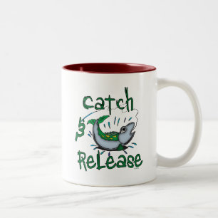Tasse 2 Couleurs Chemises de pêche de crochet et de libération