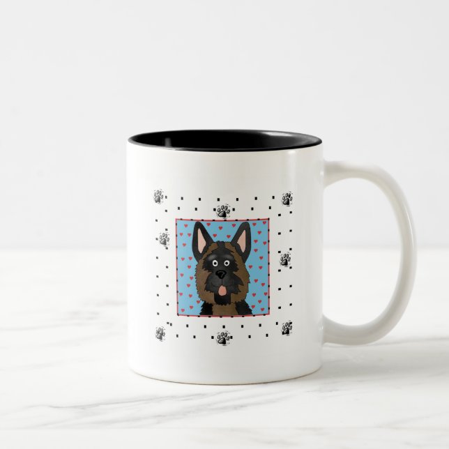 Tasse 2 Couleurs Chemises et cadeaux bergers allemands (Droit)