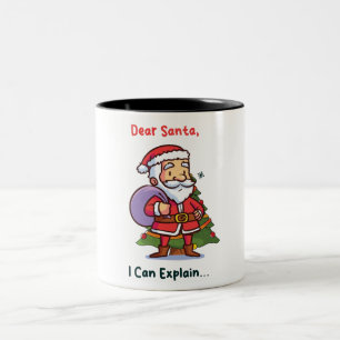 Tasse 2 Couleurs Cher Père Noël, Je Peux Expliquer - Noël Drôle