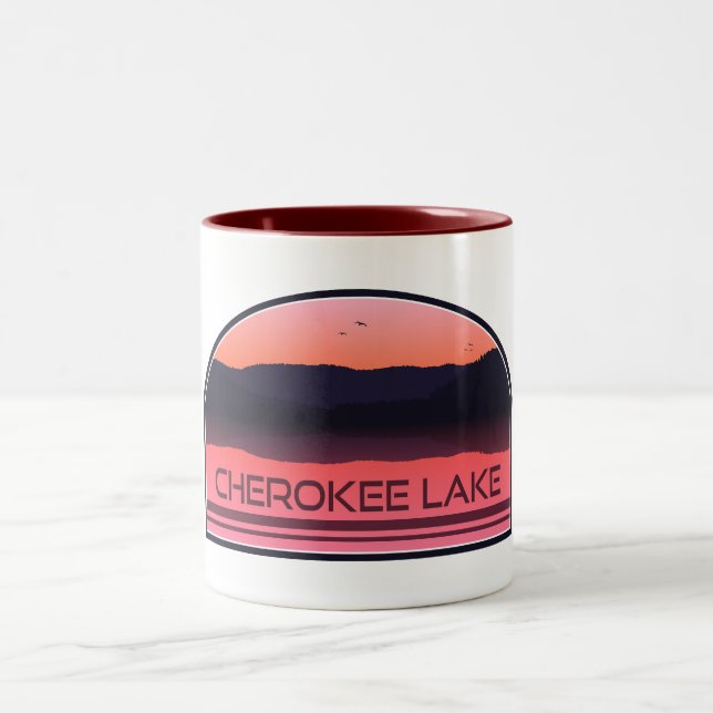 Tasse 2 Couleurs Cherokee Lake Tennessee Red Sunrise (Centre)