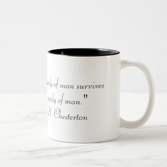 Tasse 2 Couleurs Chesterton - comédie de l'homme (Droit)