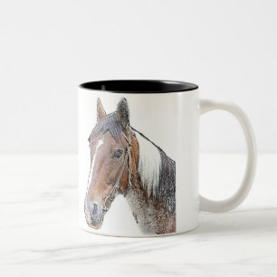 Tasse 2 Couleurs Cheval Brown et blanc
