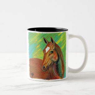 Tasse 2 Couleurs Cheval de châtaigne