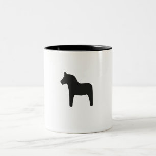 Tasse 2 Couleurs Cheval noir simple de Dala