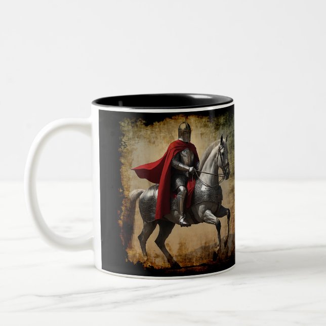 Tasse 2 Couleurs Chevalier médiéval à cheval (Gauche)