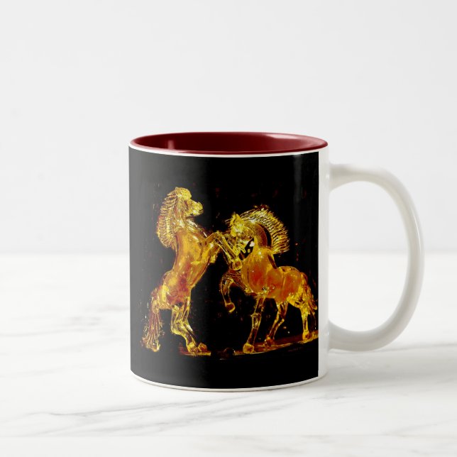 Tasse 2 Couleurs Chevaux en verre de Murano Italie (Droit)