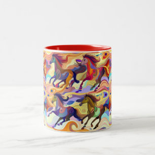 Tasse 2 Couleurs Chevaux sauvages