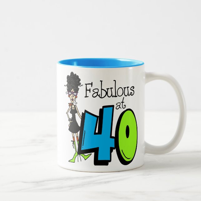 Tasse 2 Couleurs Cheveux noirs fabuleux à l'anniversaire 40 (Droit)