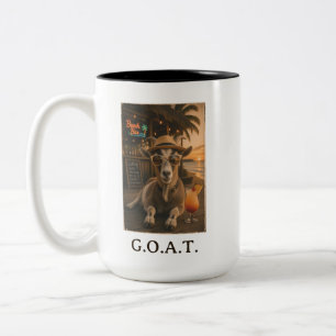 Tasse 2 Couleurs Chèvre de plage cool avec cocktail