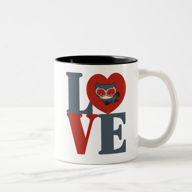 Tasse 2 Couleurs Chibi Catwoman LOVE (Droit)