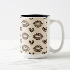 Tasse 2 Couleurs Chic Beige & Black cheetah print