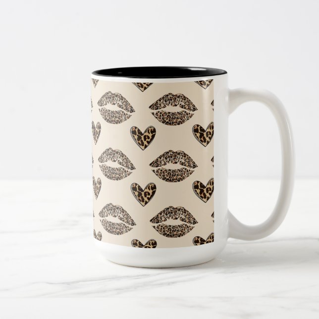 Tasse 2 Couleurs Chic Beige & Black cheetah print (Droit)