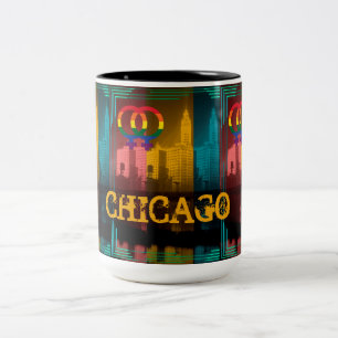 Tasse 2 Couleurs Chicago Gay Lesbian Intérêt Wrigley Building
