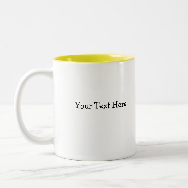 Tasse 2 Couleurs Chick Jaune, Votre Texte Ici (Gauche)