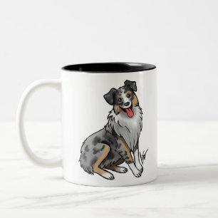 Tasse 2 Couleurs Chien - Berger australien - Merle bleu