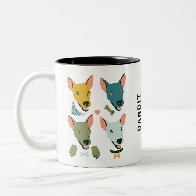Tasse 2 Couleurs Chien Chihuahua Dapper personnalisable (Gauche)