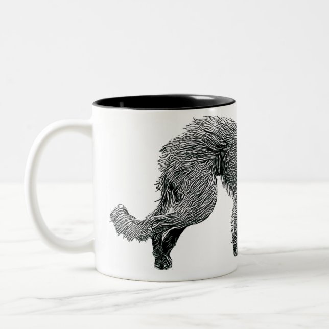 Tasse 2 Couleurs Chien de Bedlington Whippet Lurcher (Gauche)