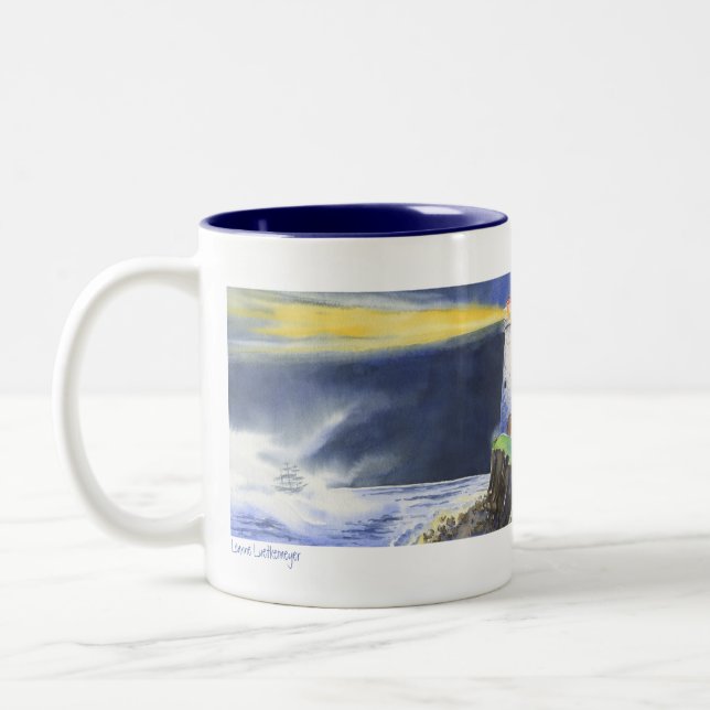 Tasse 2 Couleurs Chien de brouillard nocturne du phare (Gauche)