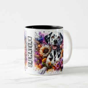 Tasse 2 Couleurs Chien de Dalmation mignon