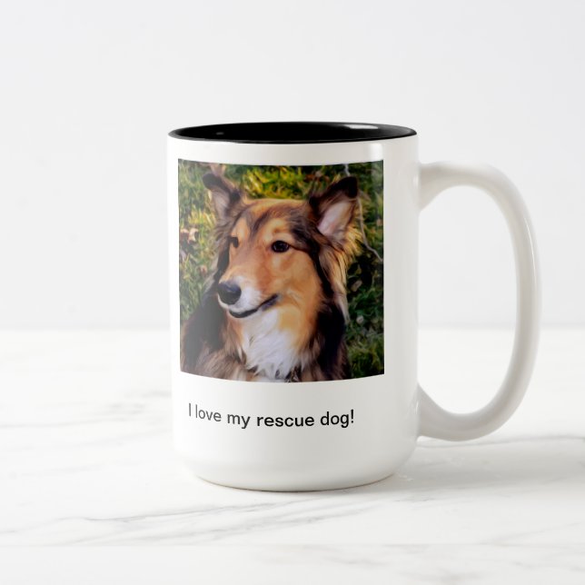 Tasse 2 Couleurs Chien de délivrance (Droit)