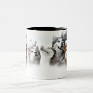 Tasse 2 Couleurs Chien de traîneau sibérien