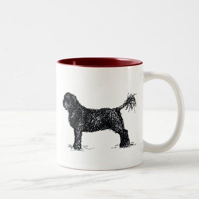 Tasse 2 Couleurs Chien d'eau portugais (Droit)