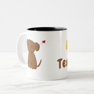 Tasse 2 Couleurs Chien Golden Doodle Personnalisé