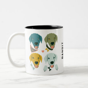 Tasse 2 Couleurs Chien Labrador Dapper moderne personnalisable