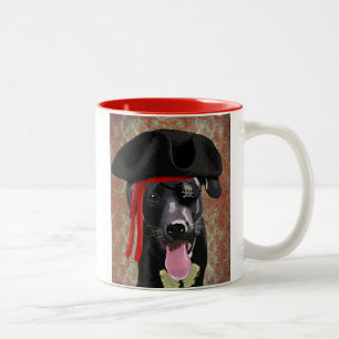 Tasse 2 Couleurs Chien noir de pirate de Labrador