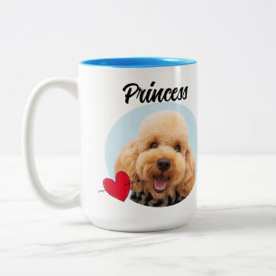 Tasse 2 Couleurs Chien Papa Drôle Chien citation & photo personnali