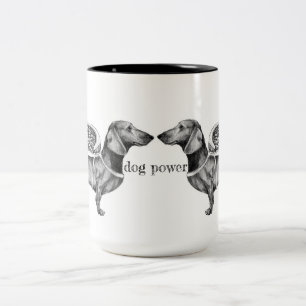 Tasse 2 Couleurs chien puissance muscade
