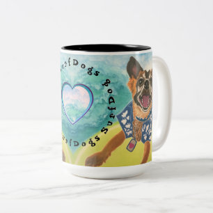 Tasse 2 Couleurs Chiens surfs