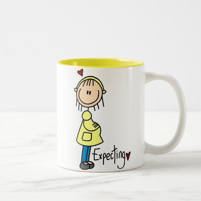 Tasse 2 Couleurs Chiffre de bâton attendant le bébé (Droit)