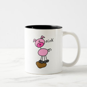 Tasse 2 Couleurs Chiffre T-shirts et cadeaux de bâton de porc