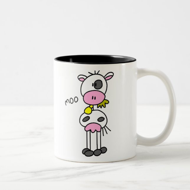 Tasse 2 Couleurs Chiffre vache de bâton (Droit)