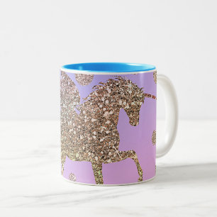 Tasse 2 Couleurs Chiffres en or Rainbow Pastel Unicorn Filles tenda