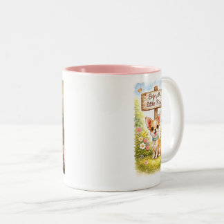 Tasse 2 Couleurs Chihuahua Profitez des petites choses.