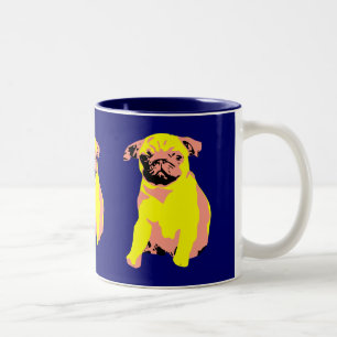 Tasse 2 Couleurs Chiot "amour de carlin de Puggy "