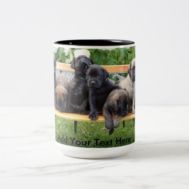Tasse 2 Couleurs Chiots mis hors jeu (Centre)
