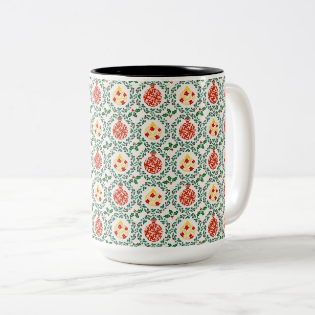 Tasse 2 Couleurs Chitsmas Floral Elegance (Devant droit)
