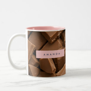 Tasse 2 Couleurs Chocolat au Lait Crémeux Personnalisé par Morceaux