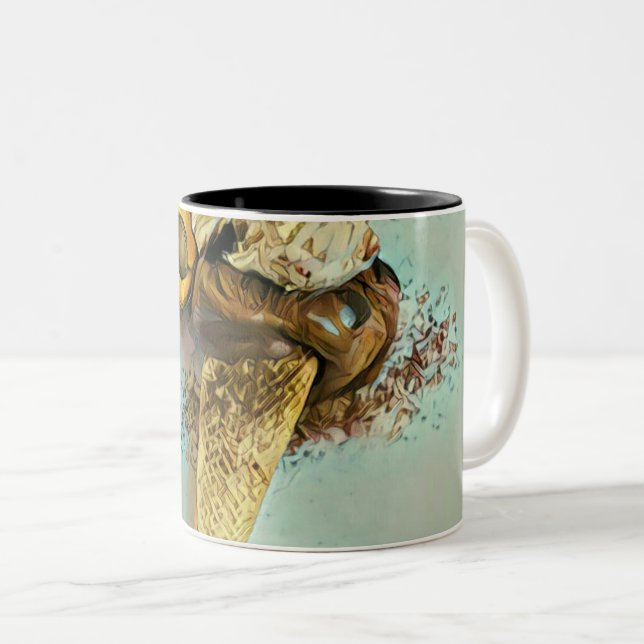 Tasse 2 Couleurs Chocolat glacé amant cadeau (Devant droit)